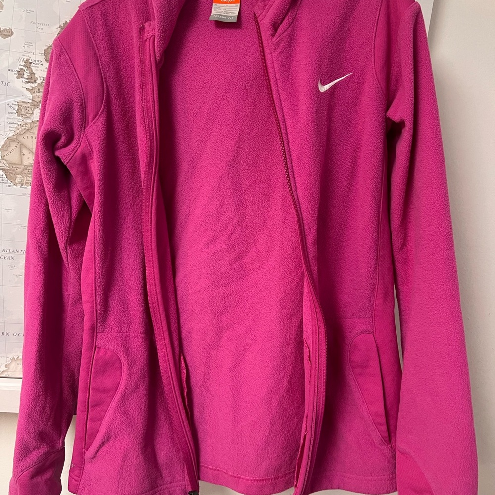 Nike Kids Bright Pink Fleece Hooded Jacket
